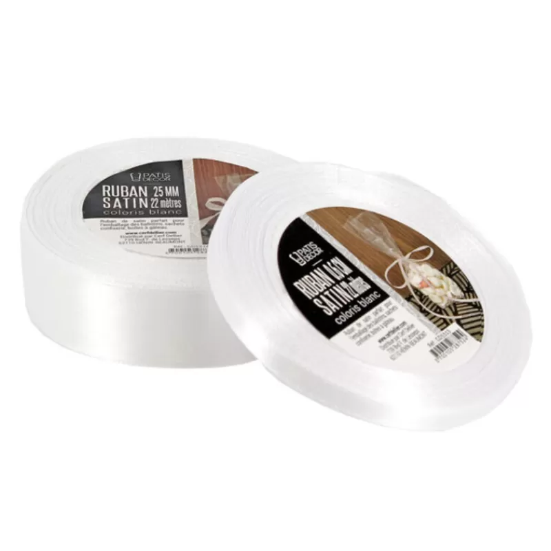 Cerf Dellier Ruban Blanc Satin (22 M) Patisdecor Cheap