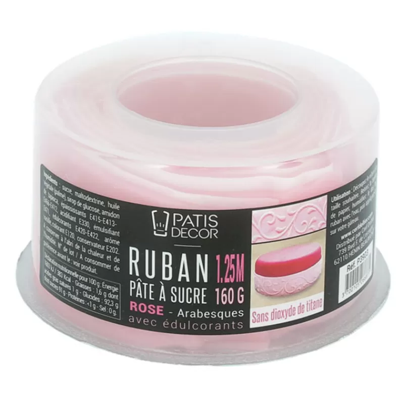 ruban_pte__sucre_rose_arabesques_125_m_2.webp Cerf Dellier Ruban Pâte À Sucre Rose Arabesques (1,25 M)