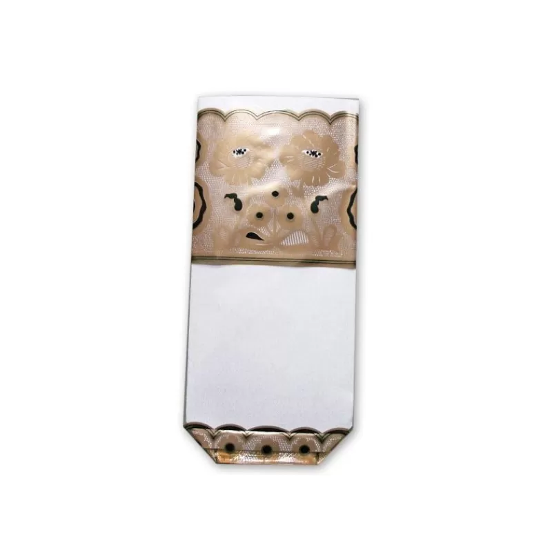 Cerf Dellier Sac Polypropylene Fond Carton Fleur Or Et Noir (X100) Sale