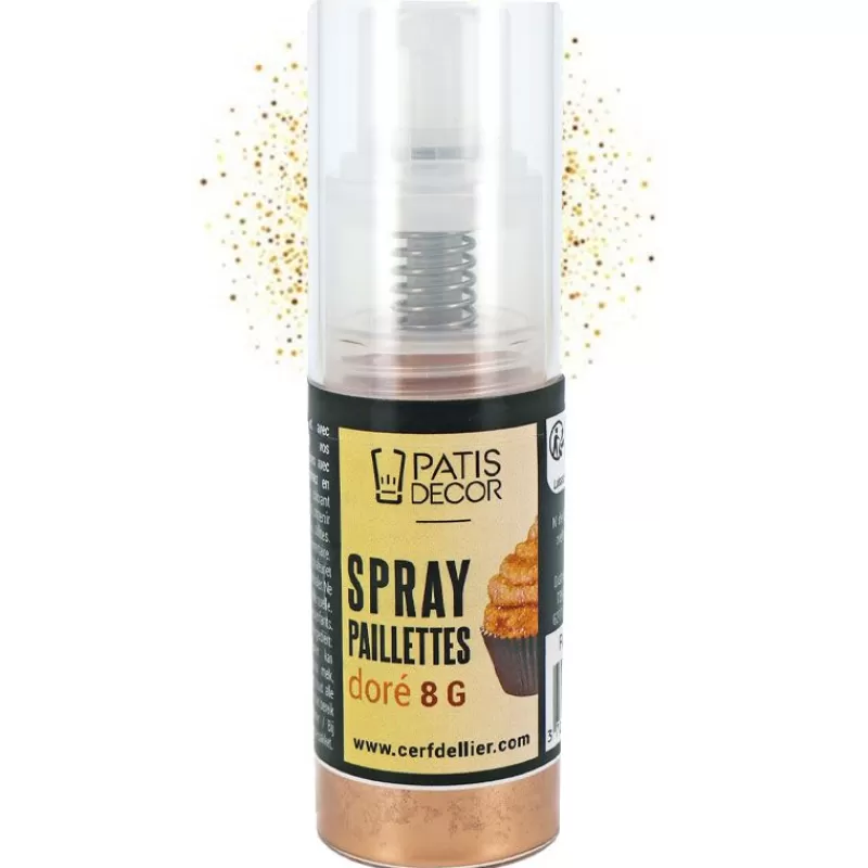 Cerf Dellier Spray De Paillettes Dorees Patisdecor Shop