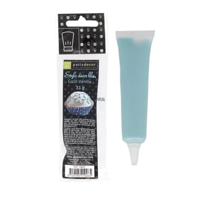 Cerf Dellier Stylo Decor Bleu Gout Vanille Patisdecor Clearance