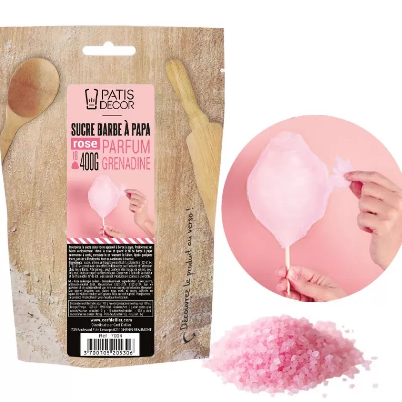 Cerf Dellier Sucre Barbe À Papa Grenadine Patisdecor 400 G