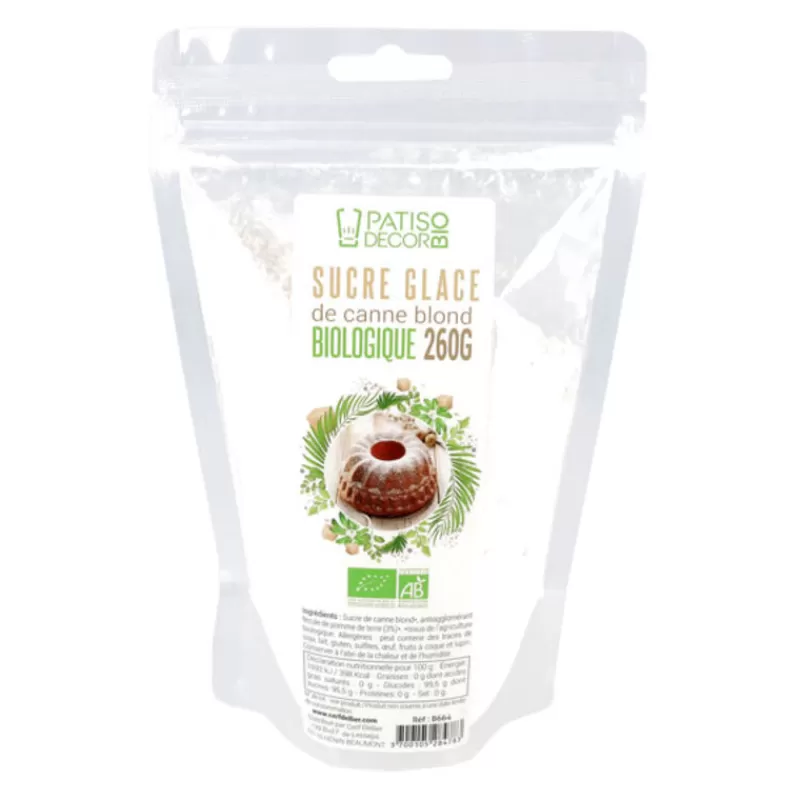 Cerf Dellier Sucre Glace De Canne Blond Bio 260 G Patisdecor Bio