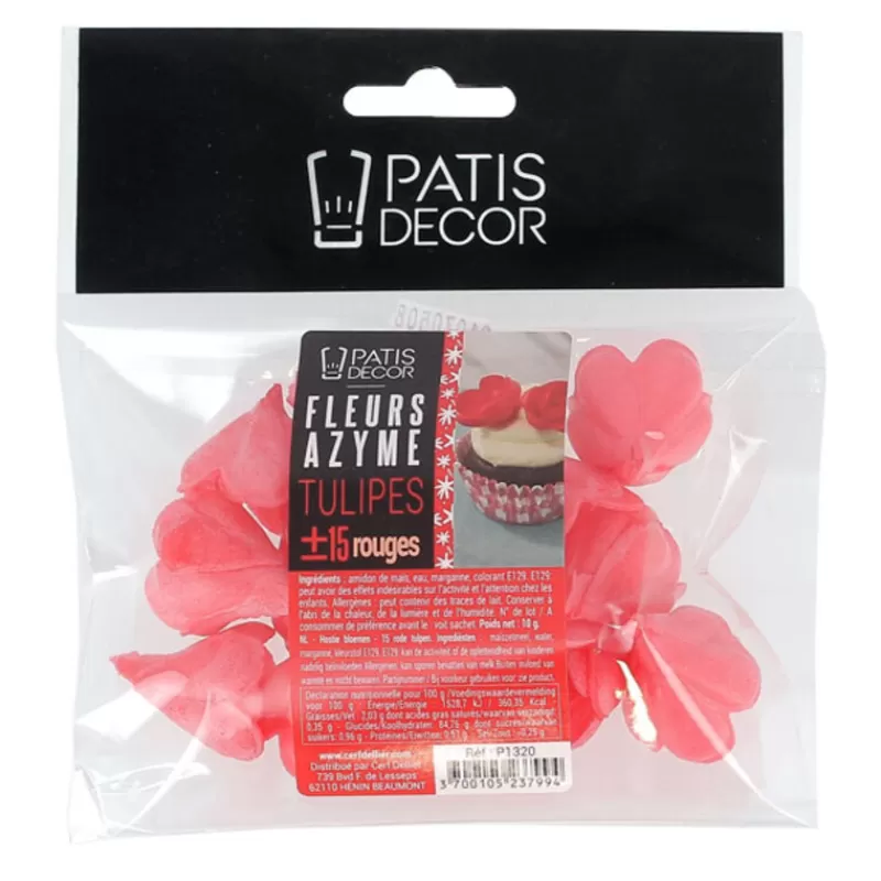 Cerf Dellier Tulipe Rouge En Azyme Patisdecor (X15) Outlet