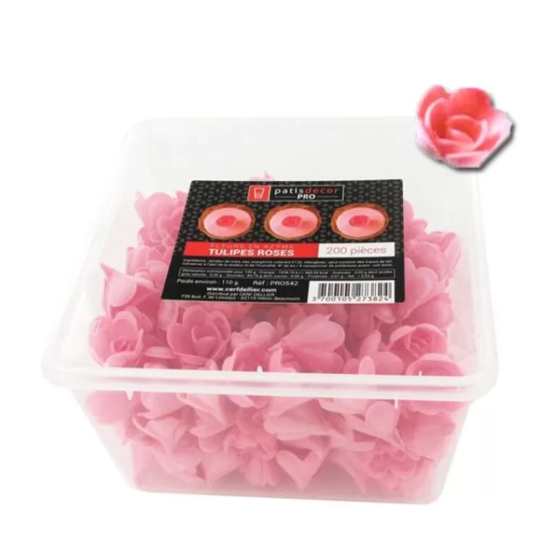 Cerf Dellier Tulipes Roses En Azyme Patisdecor Pro (X200) Hot